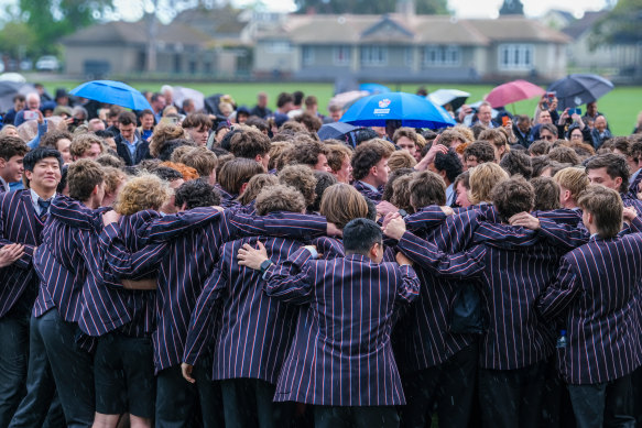 Brighton Grammar School’s class of 2023 celebrating the end of year 12.