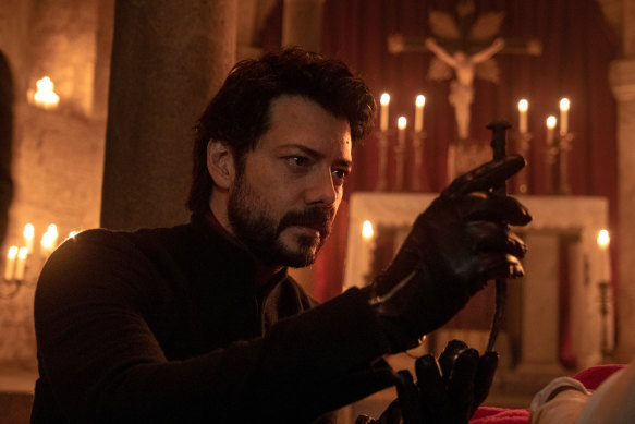 Father Sal Tedeschi (Alvaro Morte) holds the convent’s most treasured relic – a nail said to be from the crucifixion.