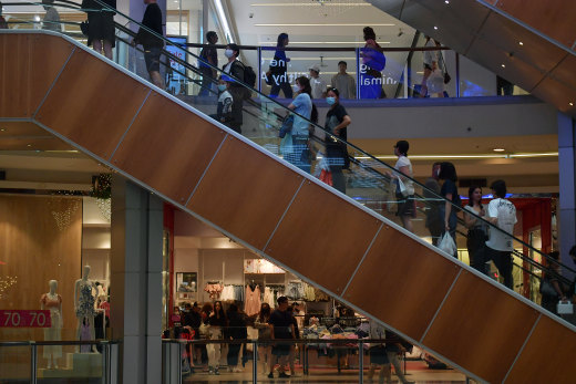 Premier Gladys Berejiklian said suburban malls, such as Westfield Chatswood, were busier than expected. 