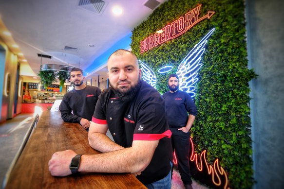 Burgertory founder Hash Tayeh (centre) pictured in 2021.