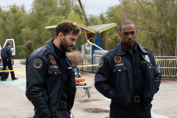 Jamie Dornan and Anthony Mackie as paramedics and best pals in Synchronic.