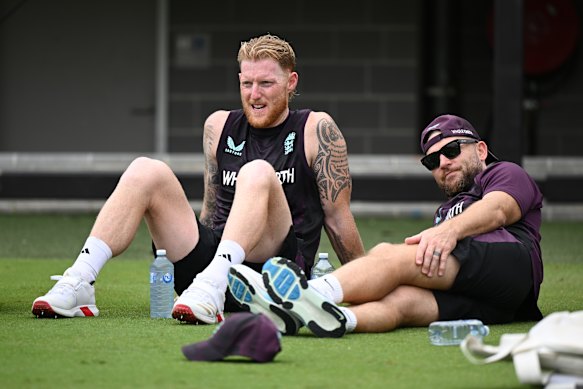 England coach Brendon McCullum (right) with skipper Ben Stokes.