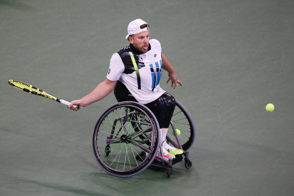 Dylan Alcott was unable to add to his doubles success at Flushing Meadows, falling in three sets to Sam Schroder in the US Open men's wheelchair quad singles final.