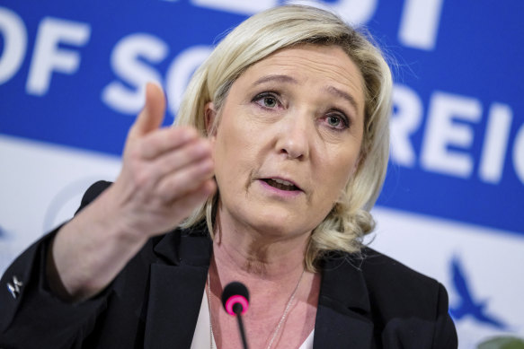 French far-right National Rally leader Marine Le Pen.