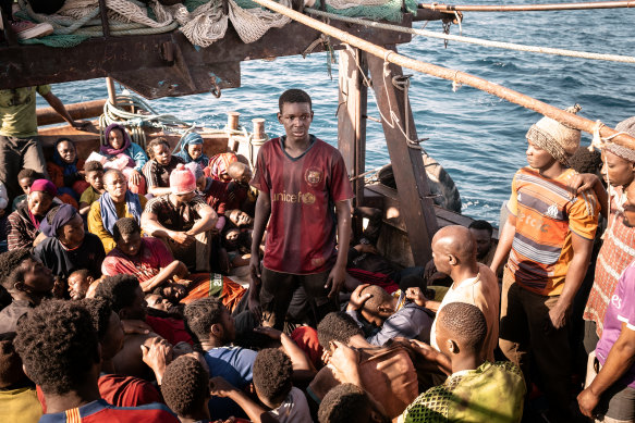 Seydou is catapulted into manhood when he takes charge of the refugees’ boat.
