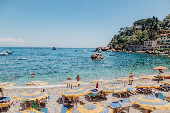 Watching the world go by at a Taormina beach club.