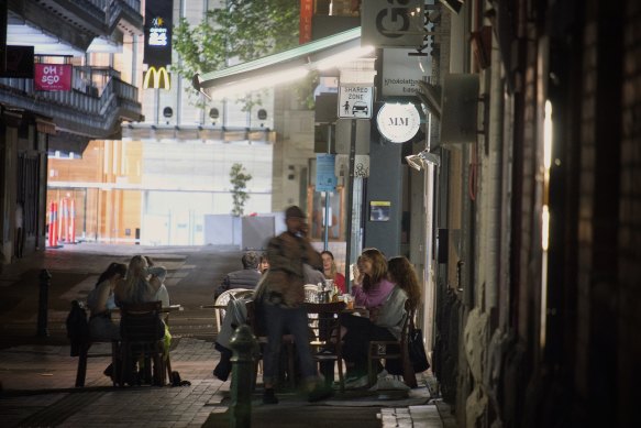 Melbourne slowly comes back to life, with late-night diners enjoying the end of lockdown at The Hardware Club.