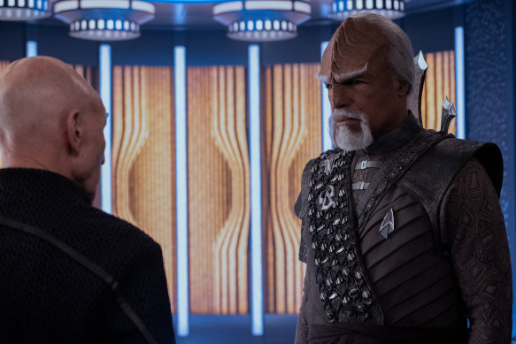Reunited: Picard (Patrick Stewart) and Worf (Michael Dorn) in Star Trek: Picard.