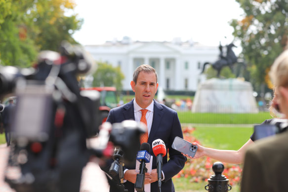 Treasurer Jim Chalmers is in Washington for meetings with finance leaders ministers from other countries.