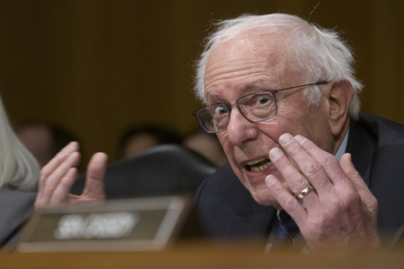 Senator Bernie Sanders grills Robert F. Kennedy Jr at the hearing.
