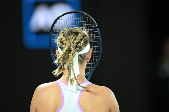 Tournament over: Victoria Azarenka shows her frustration.