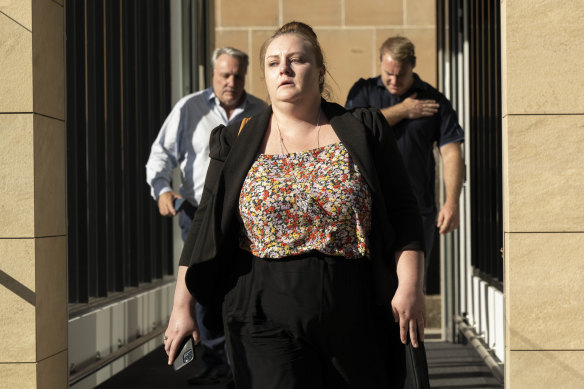 Lauren Cranston pictured leaving court last week. 