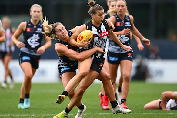 Blues and Pies during Sunday’s double-header.