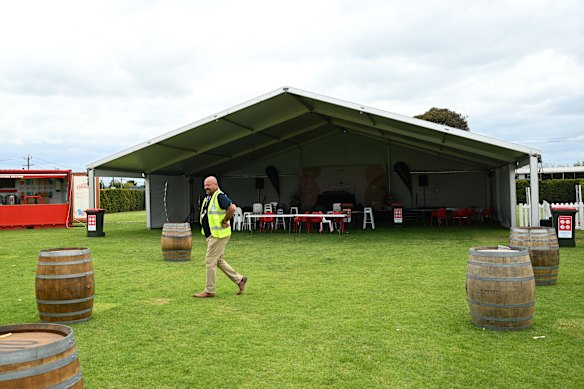 Empty marquees were all that were left at Geelong Cup after racegoers evacuated.