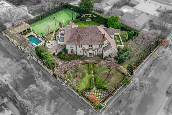 Kasman’s property includes a tennis court and swimming pool.