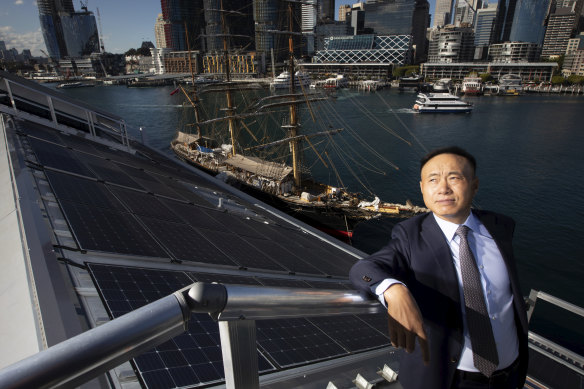 Shi Zhengrong, the founder and chief technology officer of Sunman - the company that has produced new light-weight solar panels that will slash power bills at the National Maritime Museum in Sydney.
