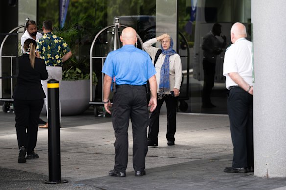 Members of the Iranian women’s soccer team board the team’s bus at the RACV Royal Pines resort on the Gold Coast, ahead of a match, Friday March 6, 2026.
