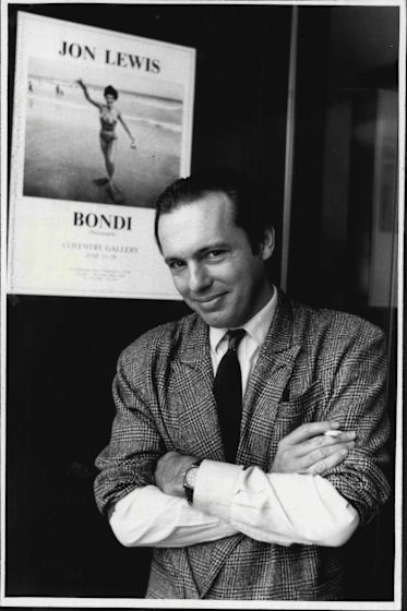 Jon Lewis at an exhibition of his work in Paddington's Coventry gallery in 1985. 