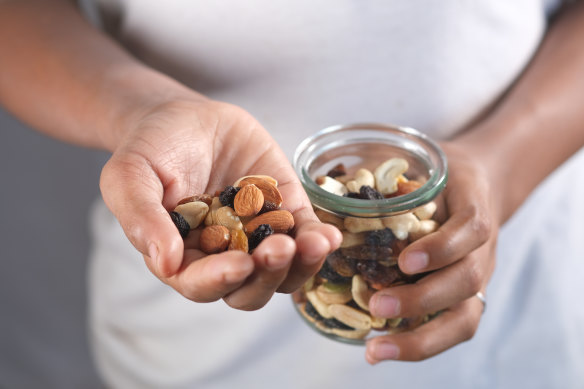 Boost your fibre intake by eating more nuts. 