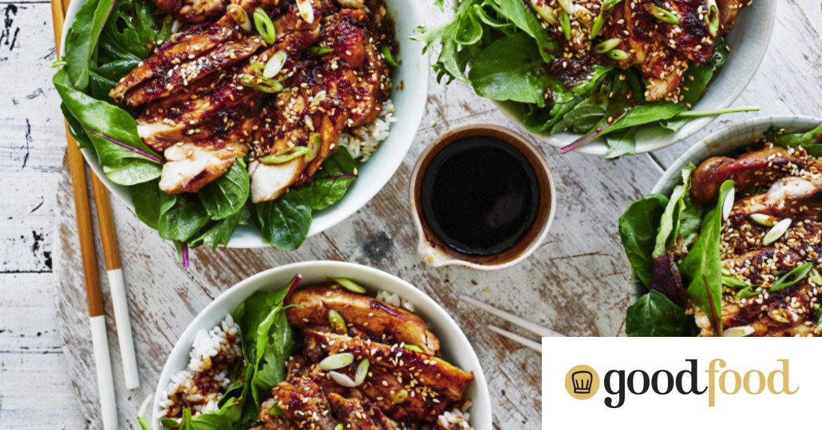 Chicken teriyaki recipe; Rice bowl recipes; teriyaki sauce Adam Liaw; midweek chicken recipes