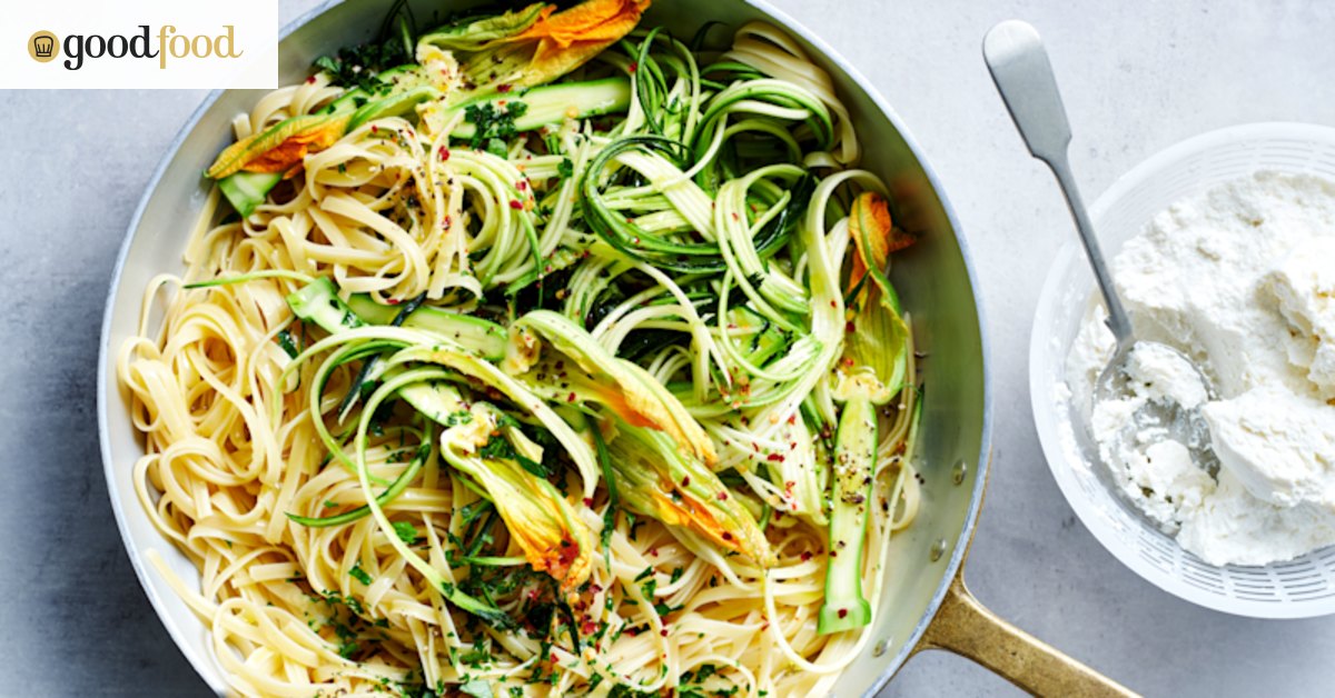 Summer pasta with no-cook zucchini sauce