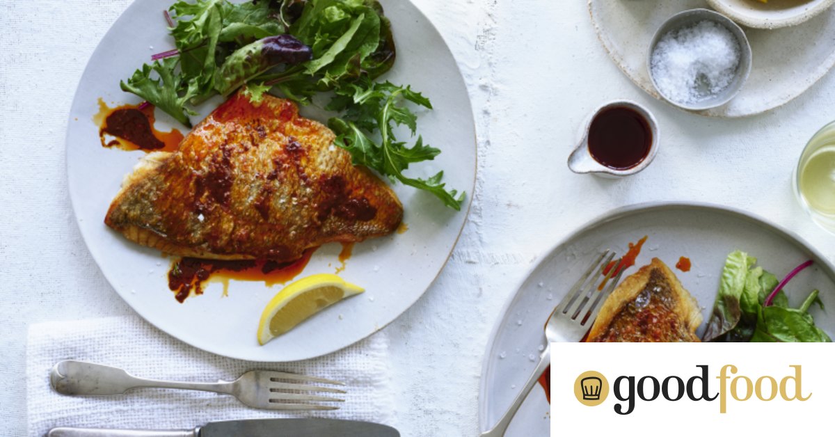 Panfried snapper with red lemon pepper butter