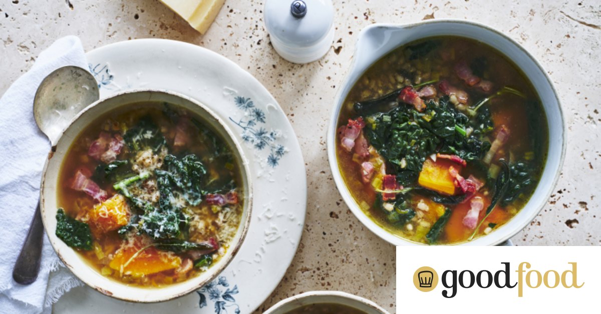 Pumpkin, pancetta and barley soup recipe, pearl barley stew, pearl