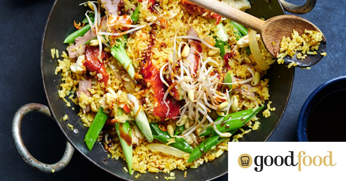 Golden fried rice with Chinese barbecue duck