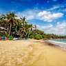 Mirissa Beach, a gorgeous sweep of sand without a single person on it.