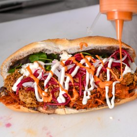 6. Crema (sour cream) and optional spicy sauce.