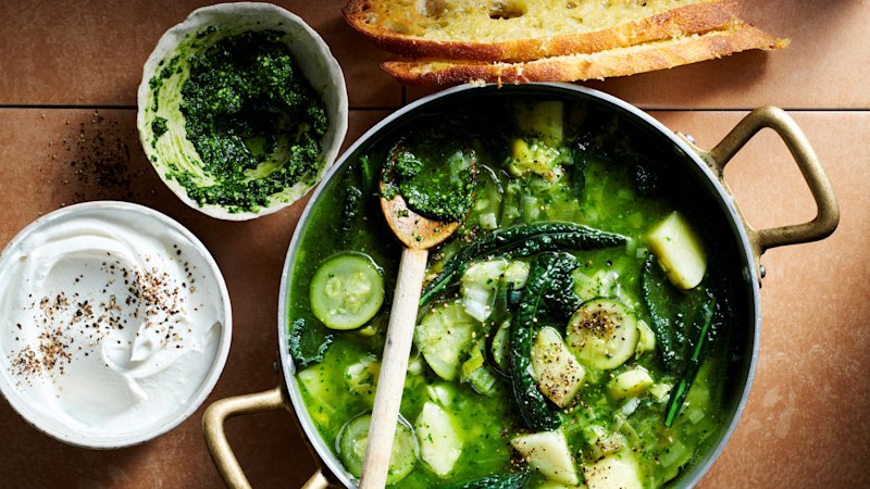Three outlets highlight substantial hearty soups with meat, beans, greens and pasta