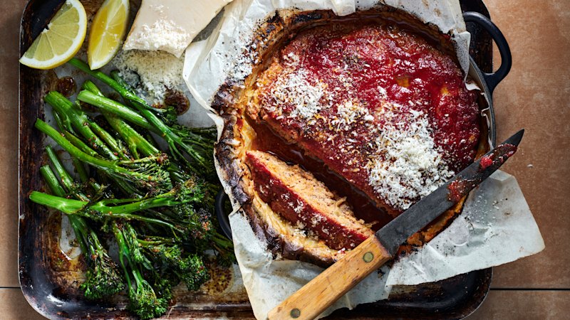 One-tray smoky glazed meatloaf with mustard broccolini (australia) — SMH