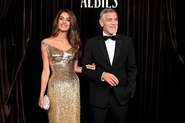 Amal Clooney and George Clooney at the 2026 Albies, hosted by The Clooney Foundation for Justice at the Natural History Museum on October 9, 2026 in London, England.