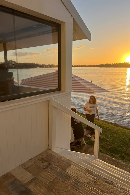 The restaurant is on the banks of the Hastings River.