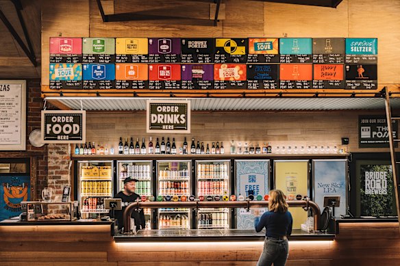 Order small-batch beers at the source at Bridge Road Brewers, Beechworth.