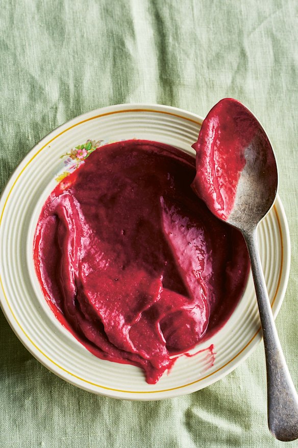 Blackberry and lime curd.