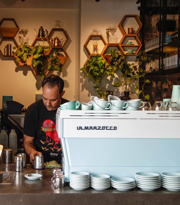 The coffee bar. 
