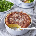 Danielle Alvarez’s garlic and three-cheese souffle.