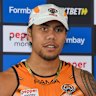 Jarome Luai fronts the media for the first time since signing for the PNG Chiefs from 2028.