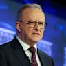 Prime Minister Anthony Albanese addressing the National Press Club.