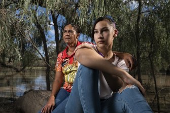 Felicity Forbes with her mother Bec Trindall. Felicity is a former student at Walgett Community College.
