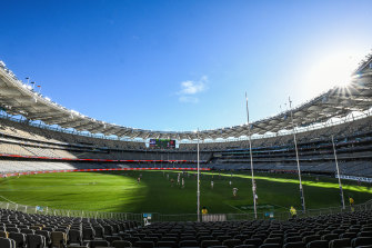 Optus Stadium will host the 2021 AFL grand final if the league can’t hold it at its traditional home the MCG.