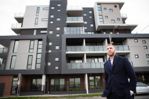 Unison chief executive James King at the organisationâ€™s social housing development in Footscray . 