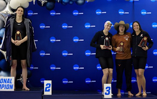 Lia Thomas (left) became a lightning rod for the transgender debate in sport.