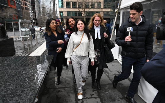 Roberta Williams leaves the County Court after her sentence.