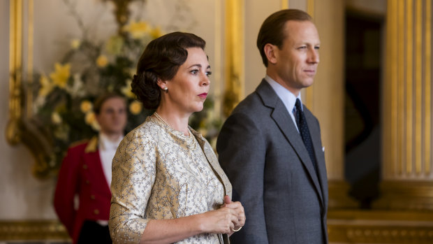 Olivia Colman and Tobias Menzies in the third season of The Crown.