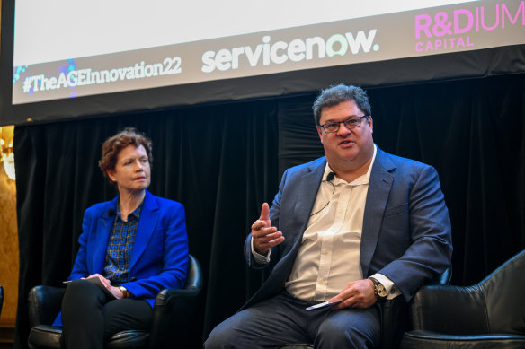 Dr Amanda Caples and Professor James Whisstock at The Age Innovation Summit.