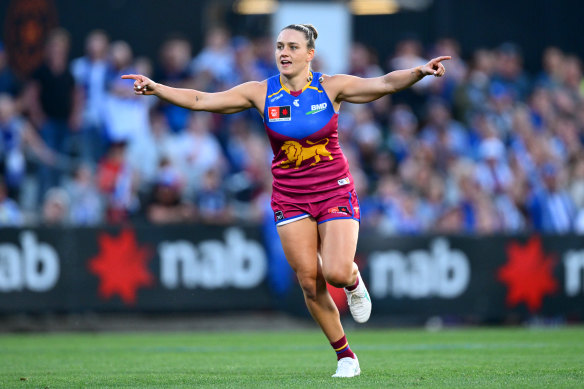Ellie Hampson kicked the Lions only goal in the AFLW grand final defeat to the Kangaroos.