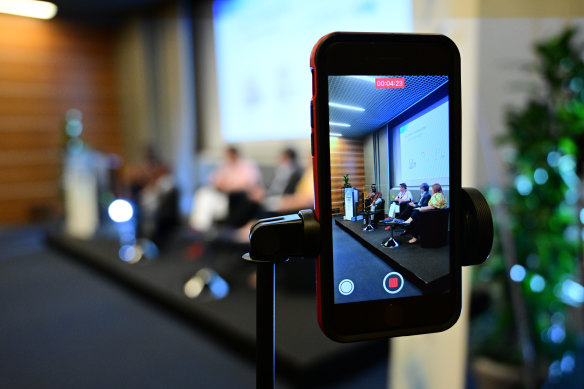 Panellists at the four-day Monte-Carlo TV Festival discussing the potential impact of AI on the television industry.