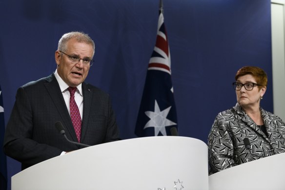 Prime Minister Scott Morrison and Foreign Minister Marise Payne announce a pause on direct flights from India to Australia.